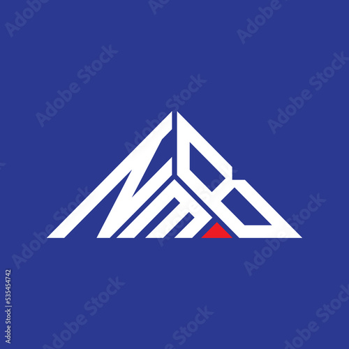 NMB letter logo creative design with vector graphic, NMB simple and modern logo in triangle shape. photo