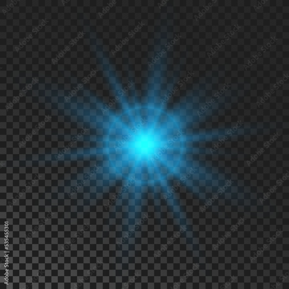 Blue glowing sparkling star Blue glowing sparkling star