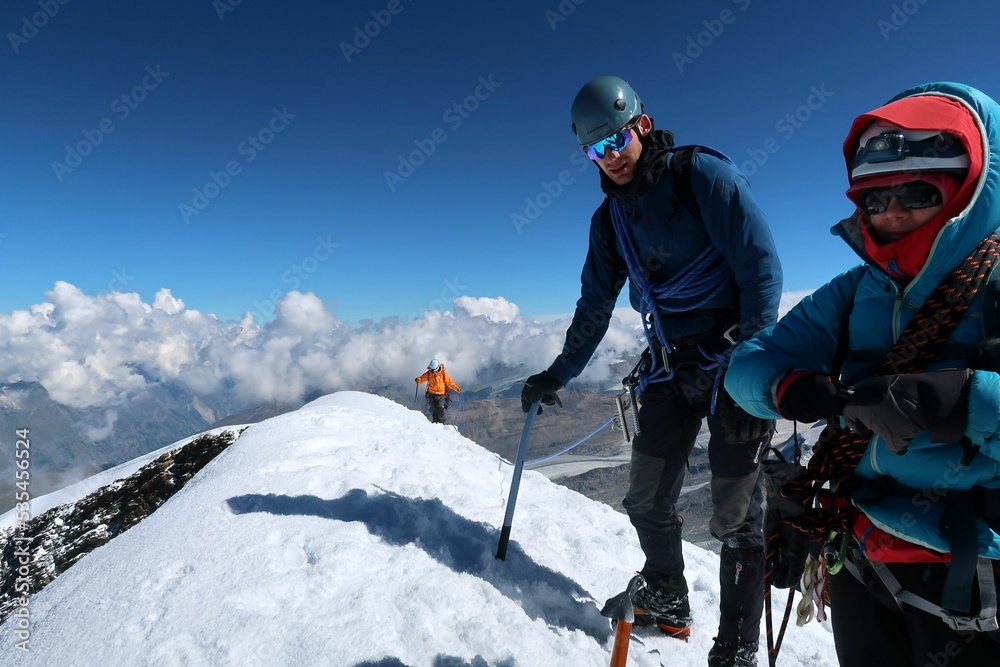 Multi day summer expedition through some glaciers in the alps. On the Monterosa massif starting from Zermatt and summiting multiple 4000m mountains Multi day summer expedition through some glaciers in the alps. On the Monterosa massif starting from Zermatt and summiting multiple 4000m mountains
