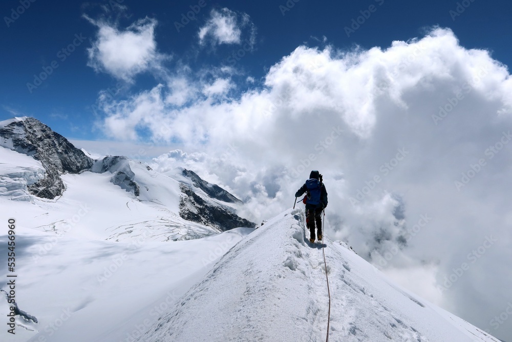 Multi day summer expedition through some glaciers in the alps. On the Monterosa massif starting from Zermatt and summiting multiple 4000m mountains