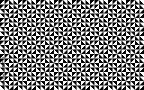 Black and white seamless vector geometric pattern. Monochrome repeating pattern. Abstract background with triangles