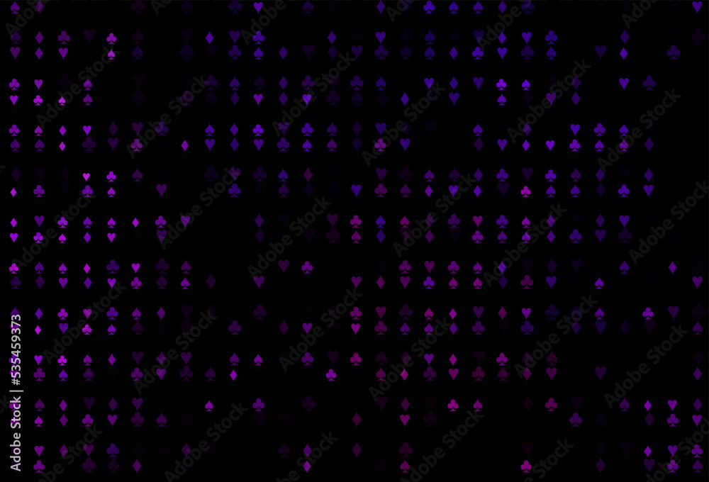 Dark Purple vector cover with symbols of gamble. Dark Purple vector cover with symbols of gamble.