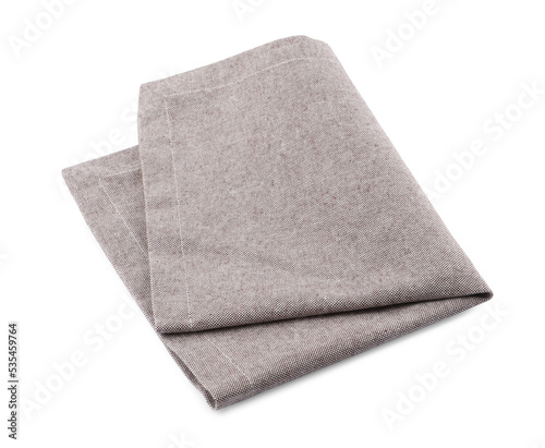 Grey cloth kitchen napkin isolated on white