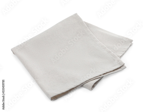 One light grey kitchen napkin isolated on white