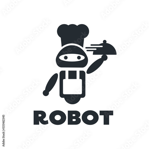 Restaurant waiter robot Robot character Technology chef fast food cafe