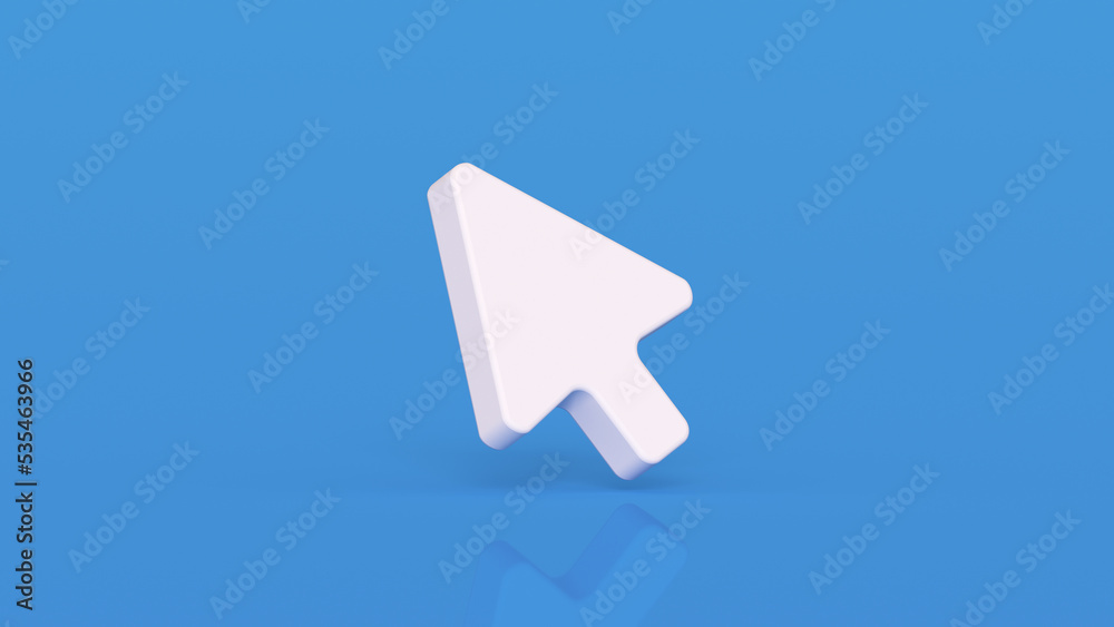Computer mouse click pointer 3D rendering Computer mouse click pointer 3D rendering