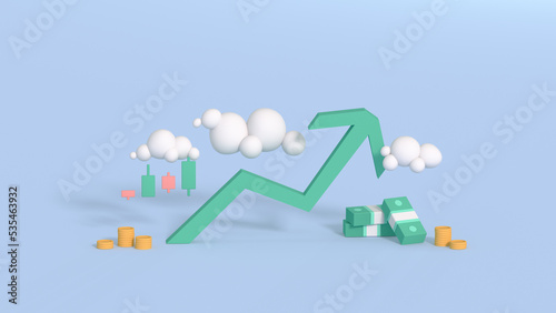 Uptrend line chart minimal ...