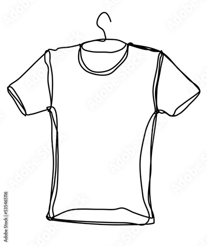 one line draw of a typical shirt