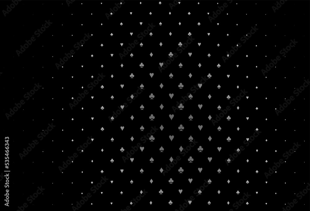 Dark silver, gray vector template with poker symbols. Dark silver, gray vector template with poker symbols.