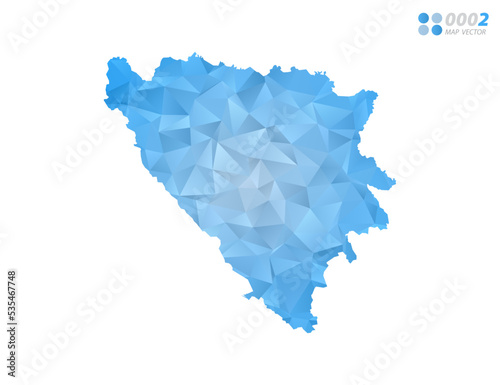 Nicaragua map blue polygon triangle mosaic with white background. Vector style gradient.