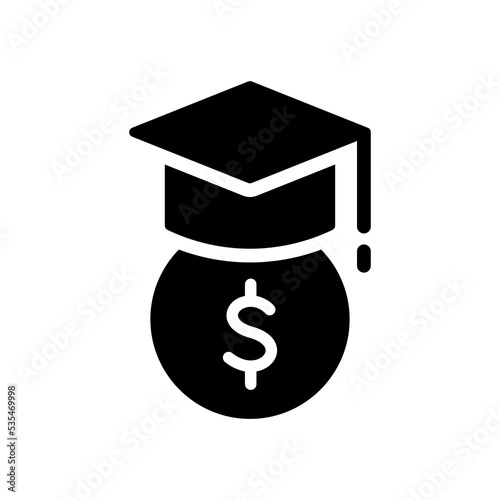 Student Support with Money. Charity and Donation Concept Icon. Affordable Education. Charitable foundation for Education. Financial Aid for Learning. Isolated Vector illustration