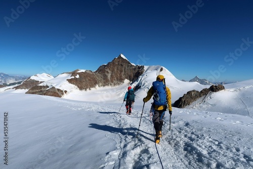 Multi day summer expedition through some glaciers in the alps. On the Monterosa massif starting from Zermatt and summiting multiple 4000m mountains