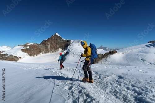 Multi day summer expedition through some glaciers in the alps. On the Monterosa massif starting from Zermatt and summiting multiple 4000m mountains