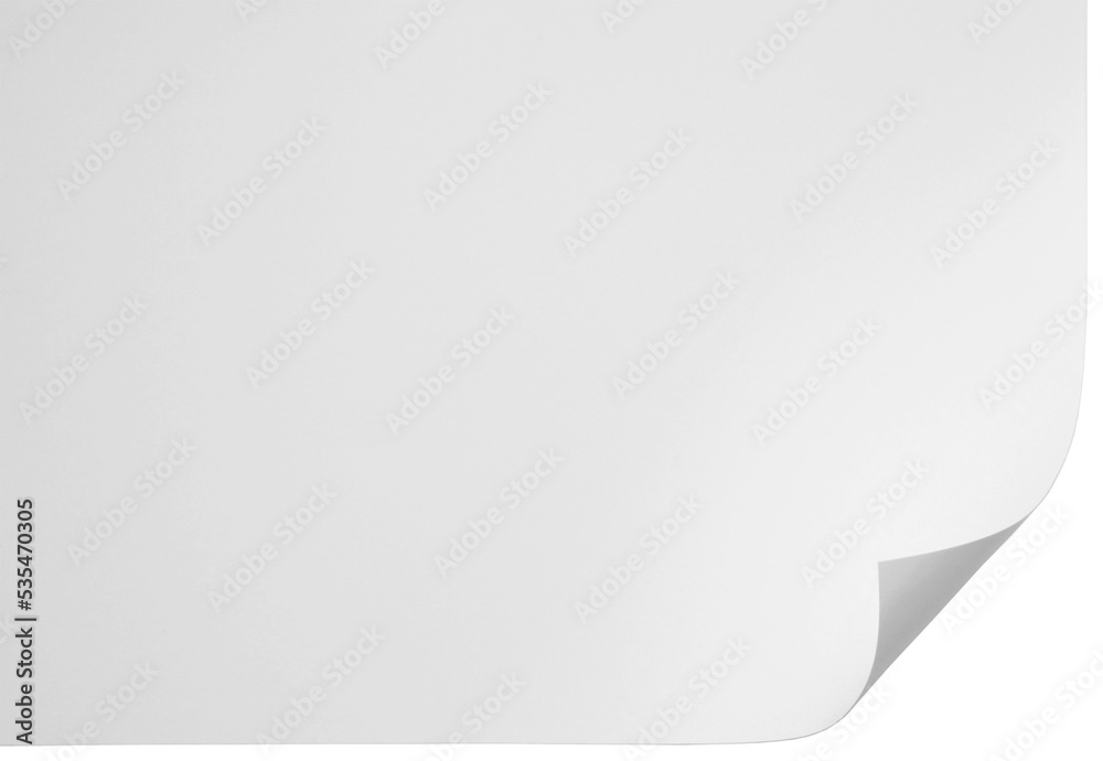 Realistic white paper page curl isolated Realistic white paper page curl isolated