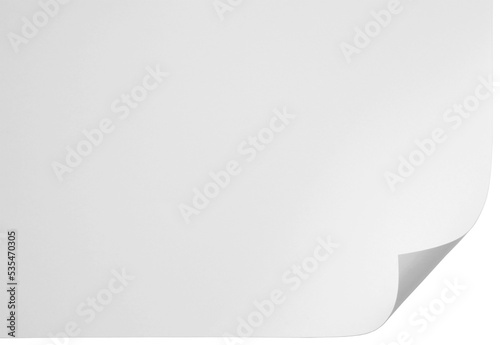 Realistic white paper page curl isolated