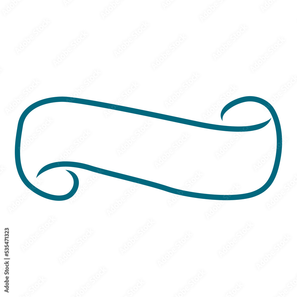 Hand drawn line ribbon banner Hand drawn line ribbon banner