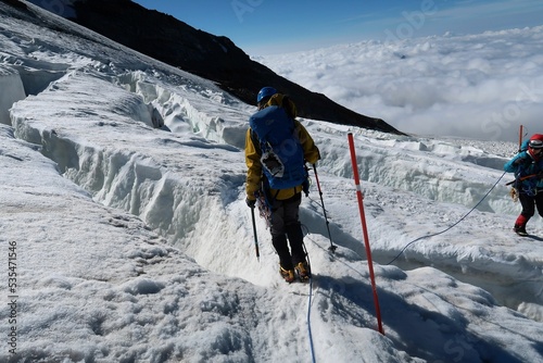 Multi day summer expedition through some glaciers in the alps. On the Monterosa massif starting from Zermatt and summiting multiple 4000m mountains © Marti