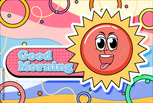 Good Morning icon comic style
