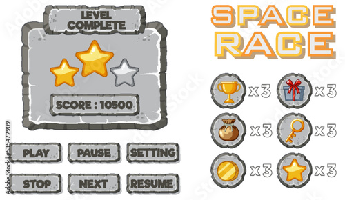 Game element template design set