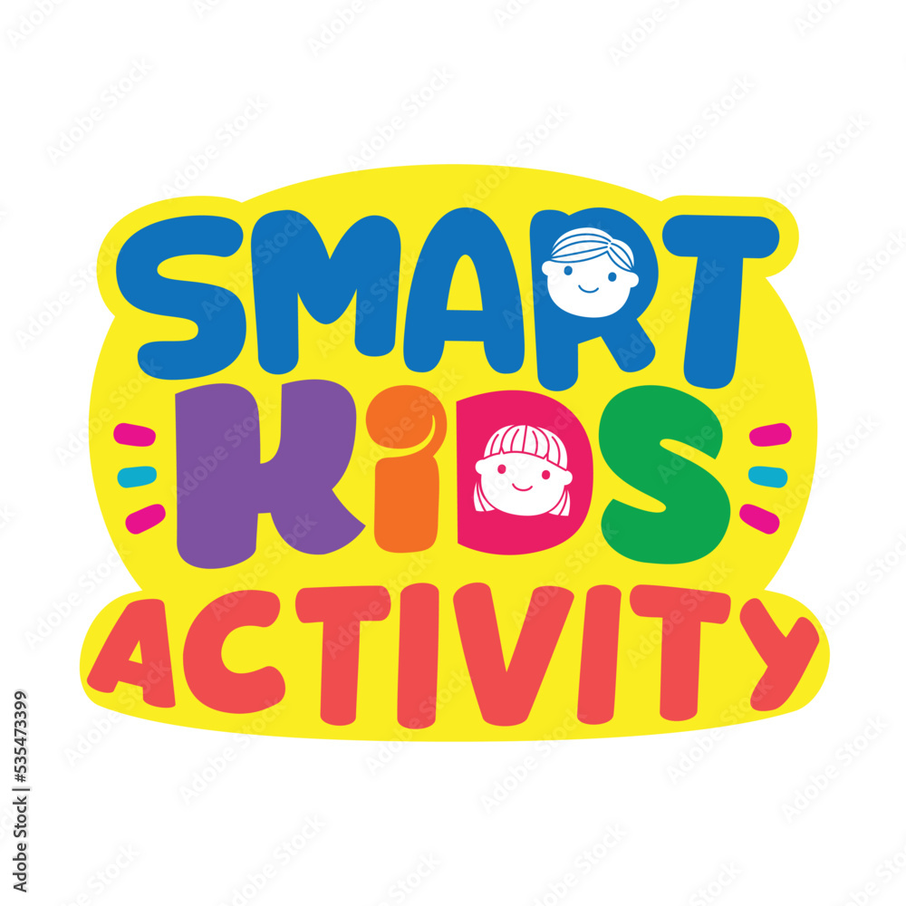 Fototapeta premium Smart Kids Activity Logo Template for Children Book