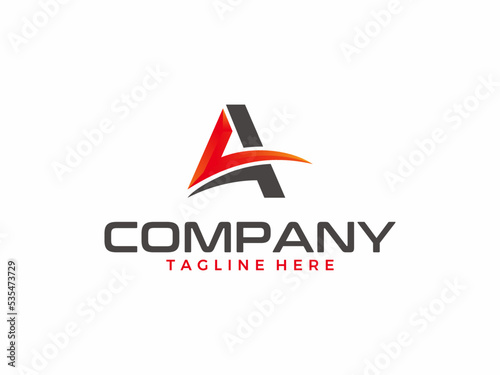 A initial logo company sumple arrow cross sporty monogram font editable