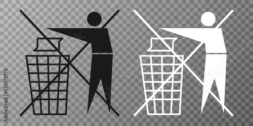 Trash can. Waste recycling. Do not litter. Municipal waste.