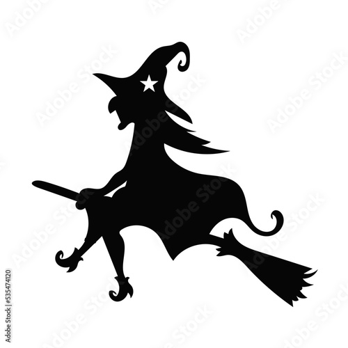 Flying black witch 
