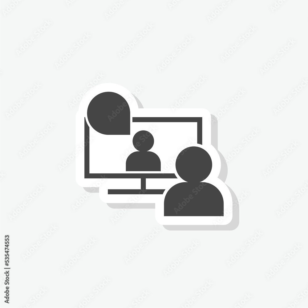 Video Conference icon sticker isolated on white background Video Conference icon sticker isolated on white background