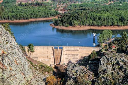 aerial view of a dam in portugal