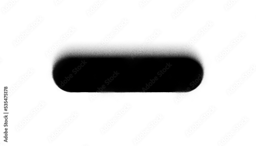 Horizontal grainy rounded black rectangular shape. Black stripe with spray effect with space to insert text inside. Horizontal grainy rounded black rectangular shape. Black stripe with spray effect with space to insert text inside.