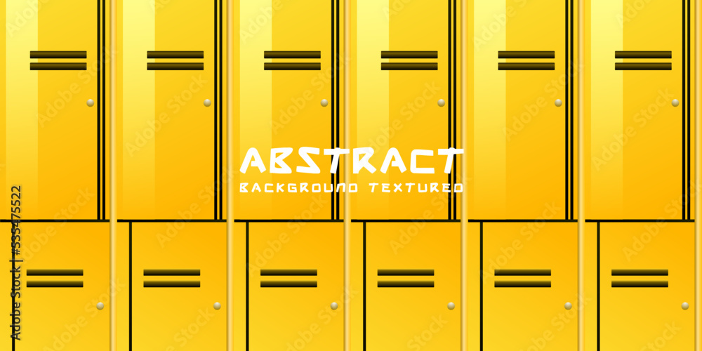 Yellow luggage locker illustration background with 3d rendering concept