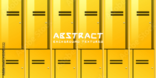 Yellow luggage locker illustration background with 3d rendering concept