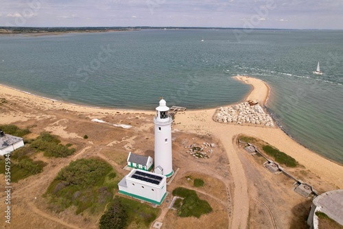 Hurst Point Lighthouse at Hurst Point in the English county of Hampshire - Touristic attraction photo