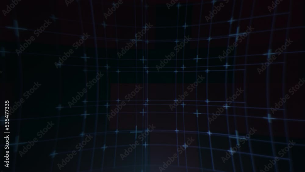 Digital computer screen with blue grid and crosses, motion abstract futuristic, cosmos and sci-fi style background Digital computer screen with blue grid and crosses, motion abstract futuristic, cosmos and sci-fi style background