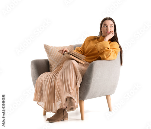 Dreaming young woman with b...
