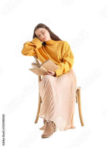 Beautiful woman in yellow s...
