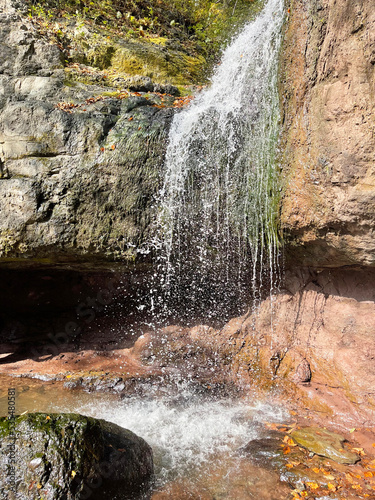 Kravtsov (Kravtsovskie) waterfalls in autumn, Khasansky district, Primorsky Krai. Russia photo