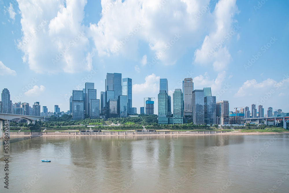 China Chongqing Jiangbeizui CBD building skyline