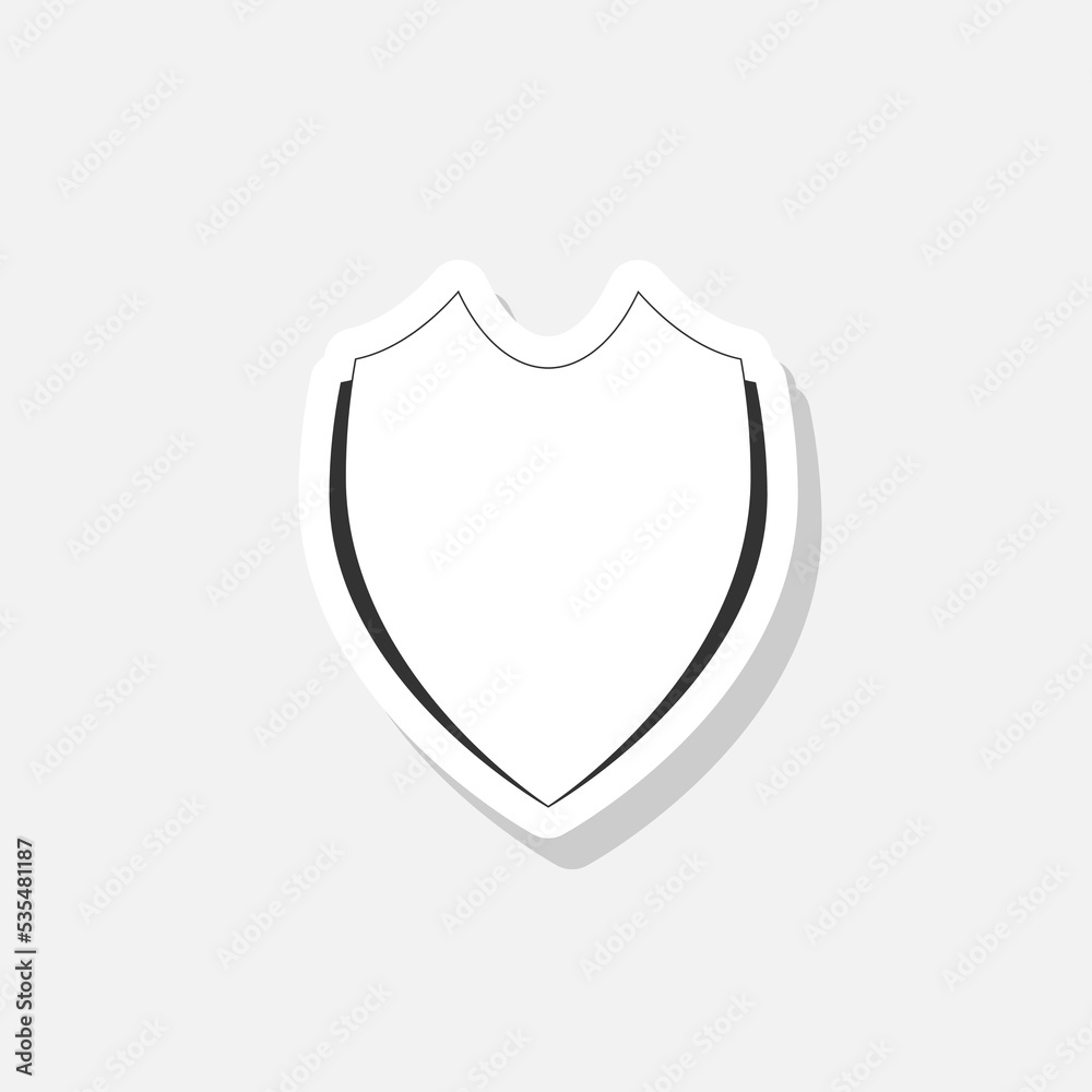 Shield sticker icon isolated on white background Shield sticker icon isolated on white background