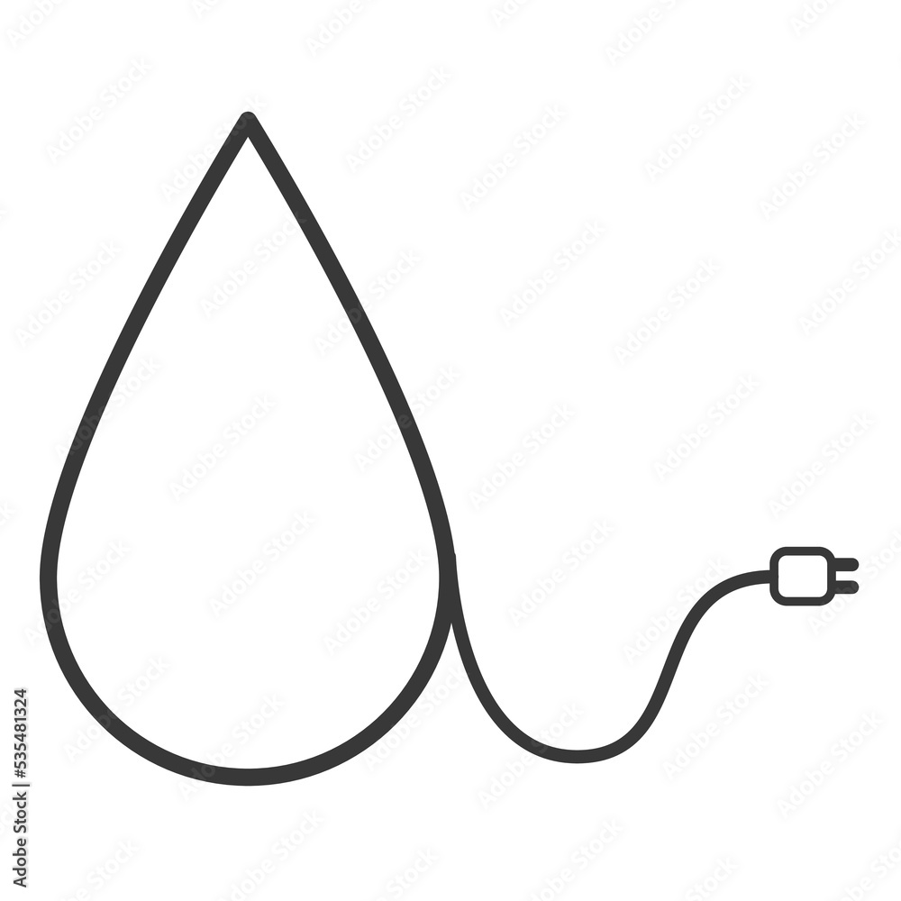 Simple design of the water drop on a charge, a hydropower concept