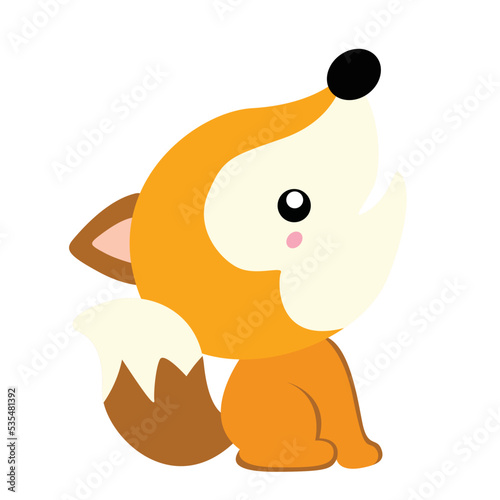 Cute Fox Animals Illustration Vector Clipart