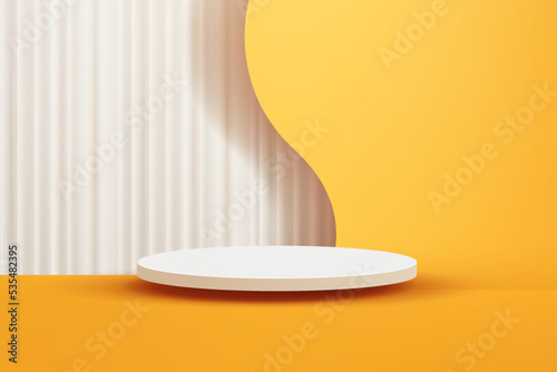 3d abstract scene background soft floating white podium product presentation mock up show