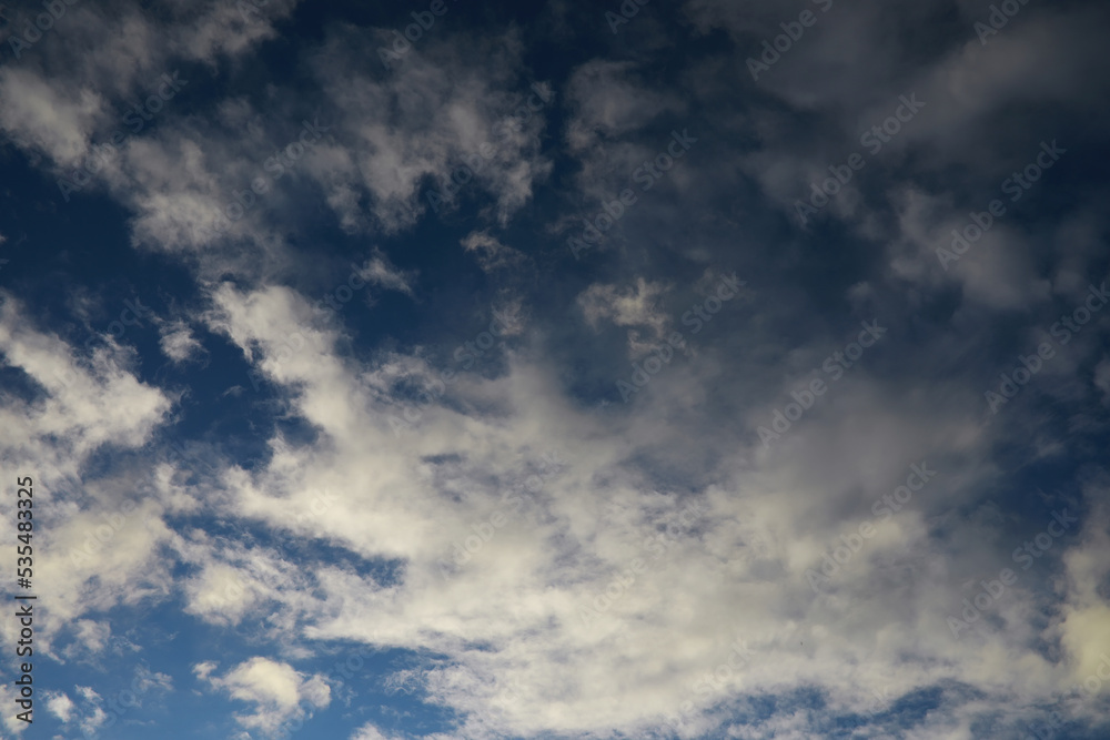 Summer blue sky cloud gradient light white background. Beauty clear cloudy in sunshine calm bright winter air bacground. Gloomy vivid cyan landscape in environment day horizon skyline view spring wind
