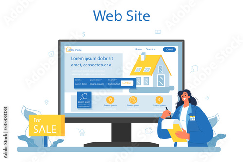Realtor online service or platform. Real estate agent' assistance