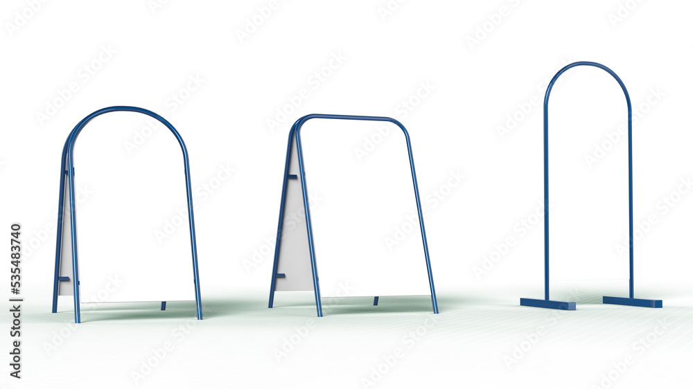 white advertising banner pillar stand mockup template isolated 3d