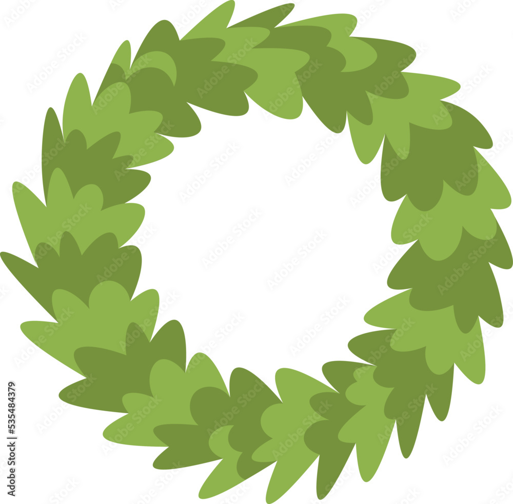 Fototapeta premium Floral coniferous wreath flat icon