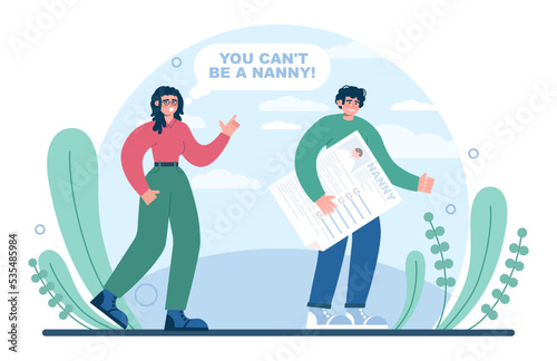 Gender inequality concept. Bias and sexism in workplace or social