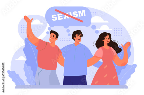 Gender inequality concept. Bias and sexism in workplace or social