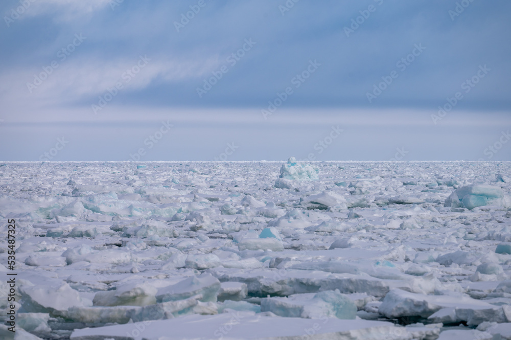 Arctic pack ice north of Svalbard