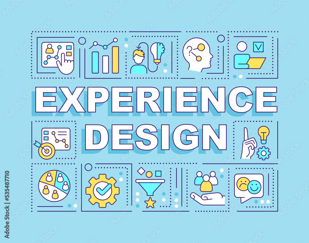 Experience design word concepts blue banner. User-friendly interface ...